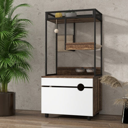 Cat Litter Box Enclosures With Cat Tree Tower, Cat Furniture ,Cat Cabinet