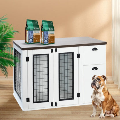 Furniture Style Dog Cage, Wooden Dog Cage, Double Door Dog Cage, Side Cabinet Dog Cage, Dog Crate