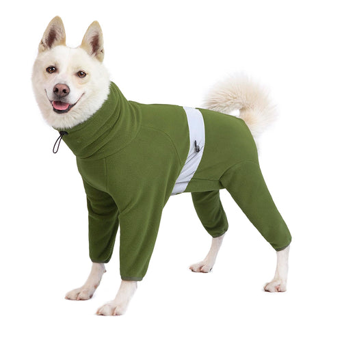Dog Winter Coats for Medium Large Dogs Warm Polar Fleece Dog Jacket Winter Dog Clothes Pullover Cold Weather Dog Jumpsuit Onesie Dog Snow Jacket Dog Apparel Outfit