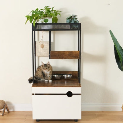 Cat Litter Box Enclosures With Cat Tree Tower, Cat Furniture ,Cat Cabinet
