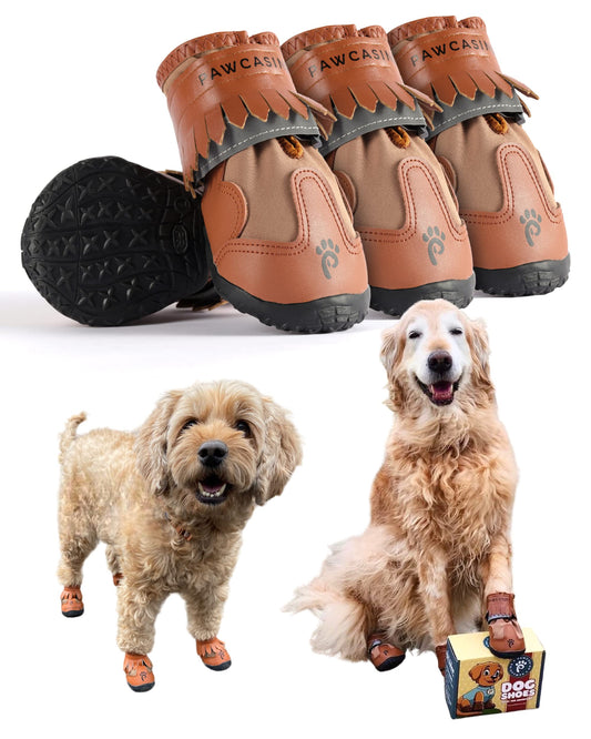 Pawcasins Dog Boots Dog Shoes Dog Booties Dog Boots & Paw Protectors Dog Shoes for Medium Dogs Large Dogs and Small Dogs Dog Snow Boots Dog Rain Boots Dog Booties for Winter Summer Size 5