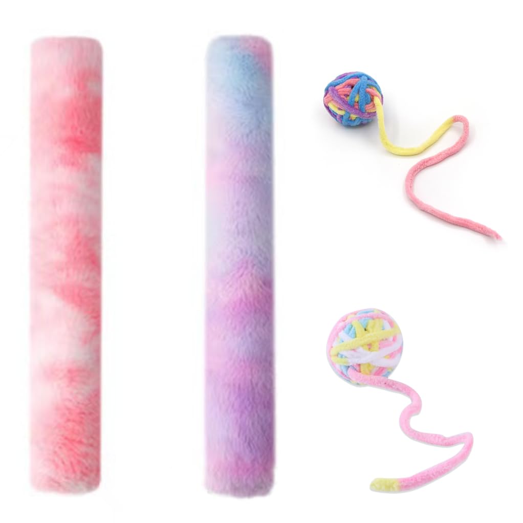 TuneYune Pet 2 Pack Cat Chew Toy Teeth Grinding Toy Woolen Yarn Ball Cat Soft Fuzzy Balls Pillow for Cat Toy Cat Interactive Toy Cat Kicker Toy Cat Catnip Toy Cat Kicker Toy Cat Toy for Indoor Cat