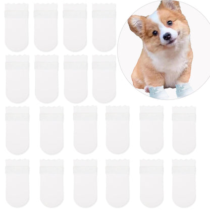 20pcs Disposable Dog Shoes for Large Dogs Dog Paw Protectors Dog Booties for Large Dog (L)